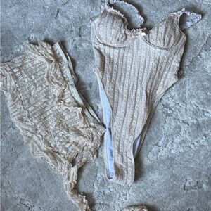 SHEIN Cream Lace One Piece Swimsuit size MEDIUM